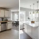 Modern renovated kitchen with new countertops