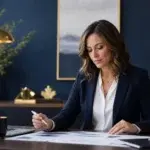 Canadian mortgage broker reviewing 2026 second mortgage rate sheets at her desk