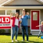 New homeowner receiving keys to their first home